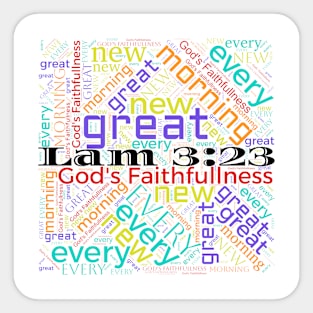 Great is His Faithfullness in White Sticker